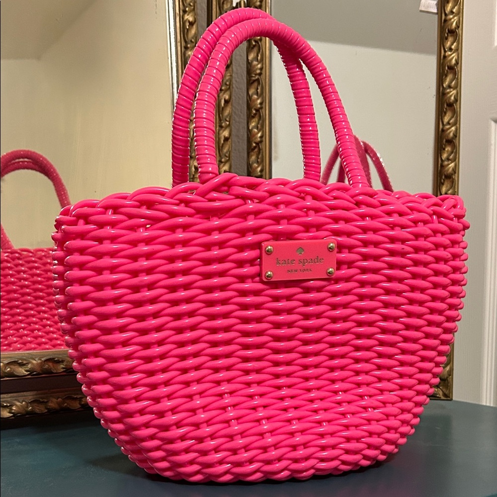 Kate Spade Vibrant Pink Braided Handbag